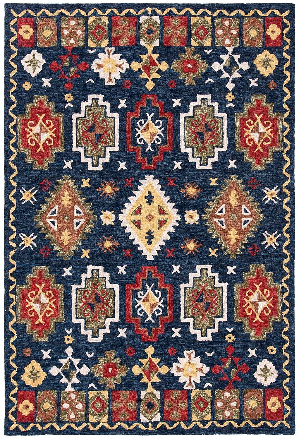 Heritage HG353 Hand Tufted Area Rug - Navy/Red - 3'x5' - Safavieh.