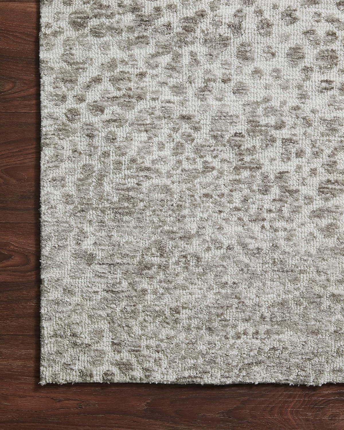 Silver Ivory Geometric Synthetic Rectangular Rug 30" x 90"