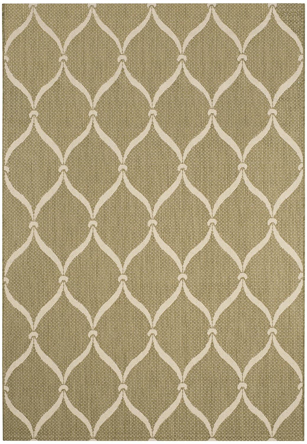 Courtyard CY6654 Power Loomed Indoor and Outdoor Area Rug - Green/Beige - 6'7"x9'6" - Safavieh