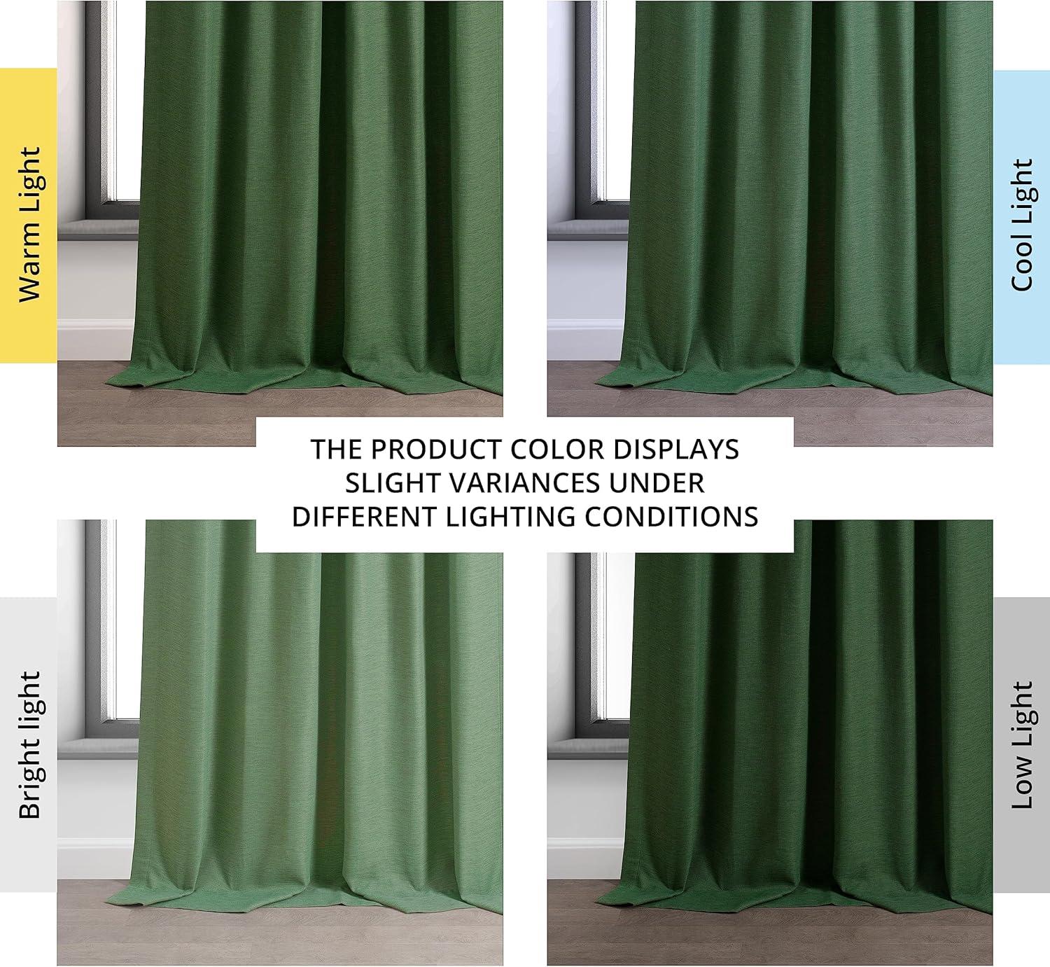 Pine Forest Green Blackout Polyester Drape Panel Curtains