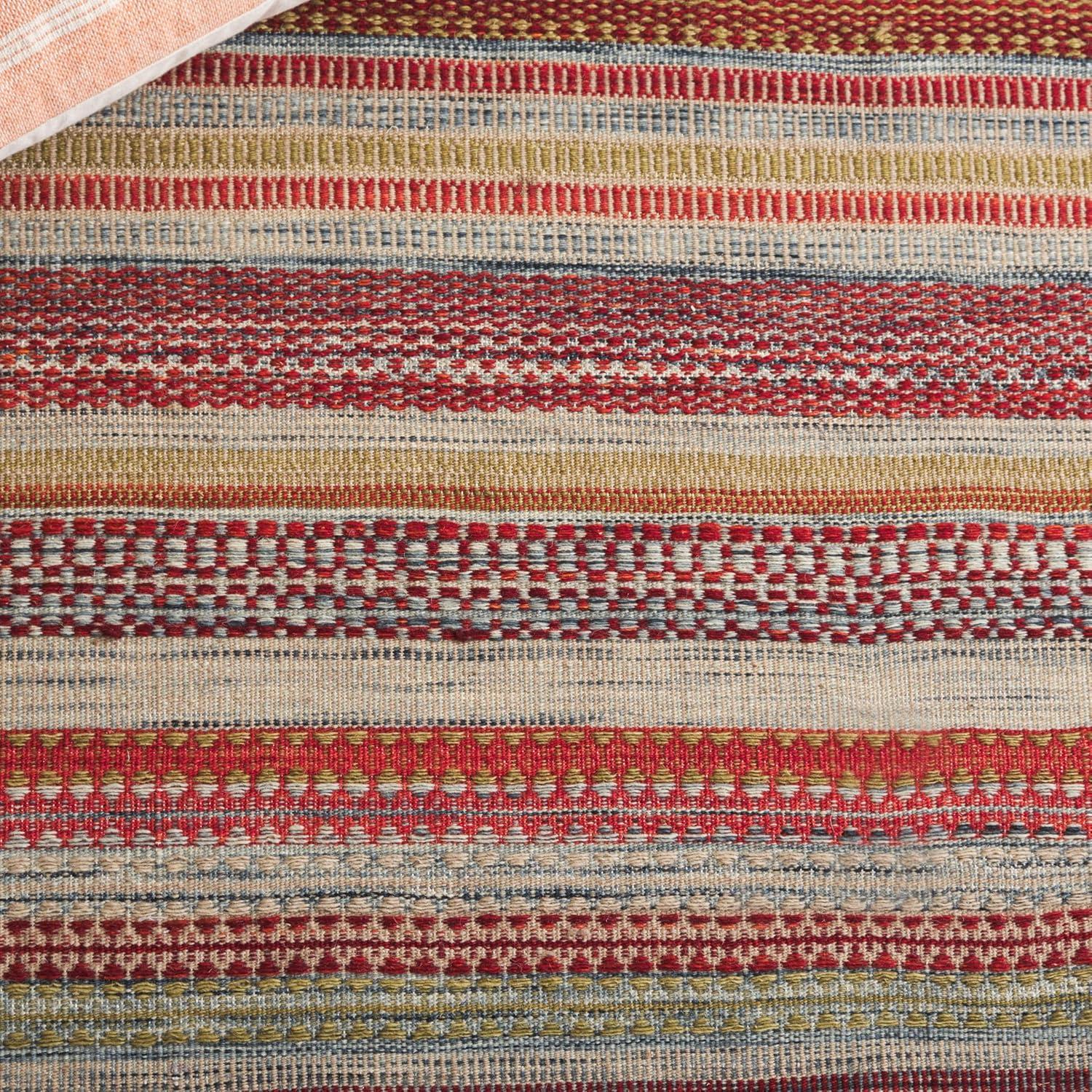 Striped Kilim STK311 Hand Woven Indoor Area Rug - Beige - 6'x9' - Safavieh.