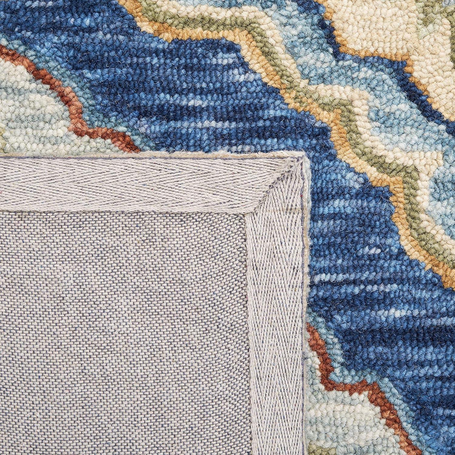 Suzani SZN503 Hand Tufted Area Rug - Navy/Green - 6'x6' - Safavieh.