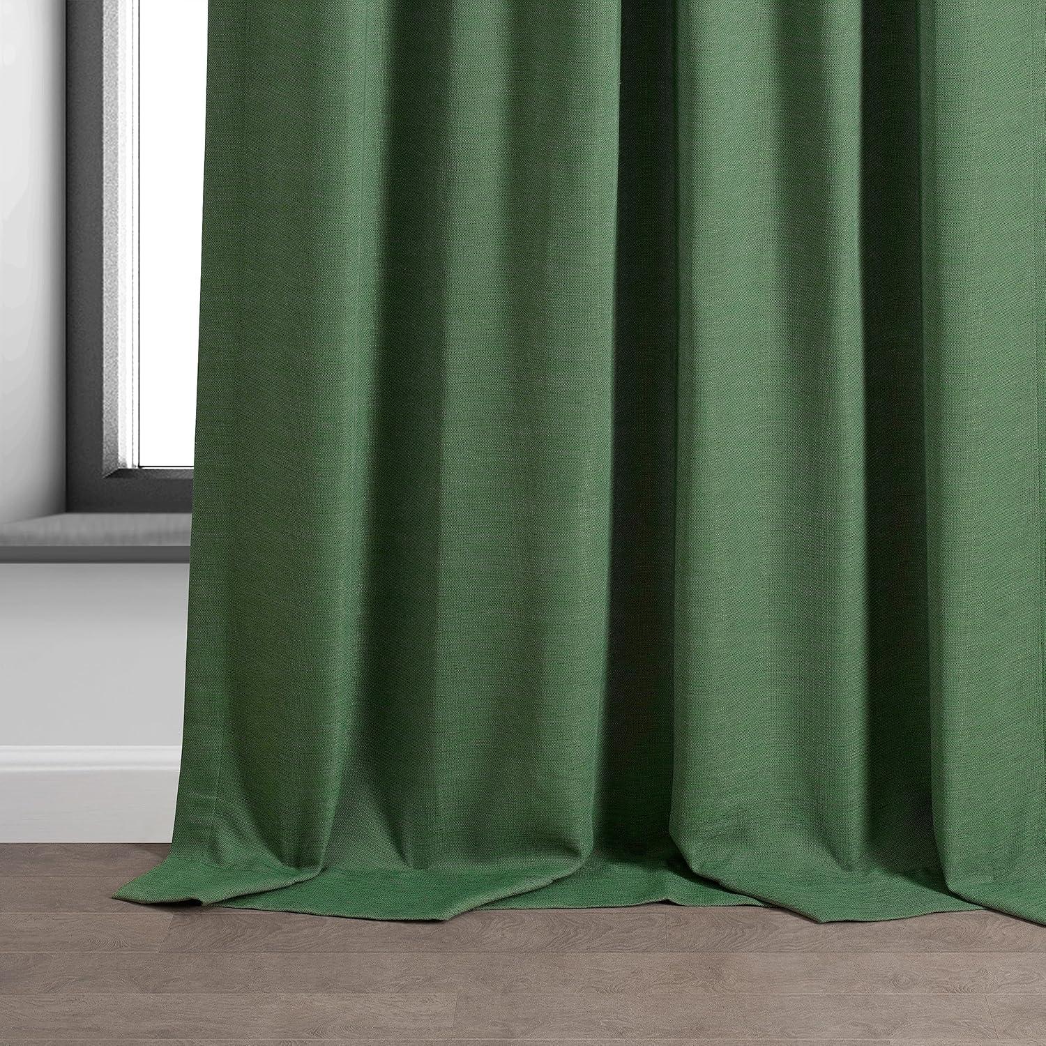 Pine Forest Green Blackout Polyester Drape Panel Curtains