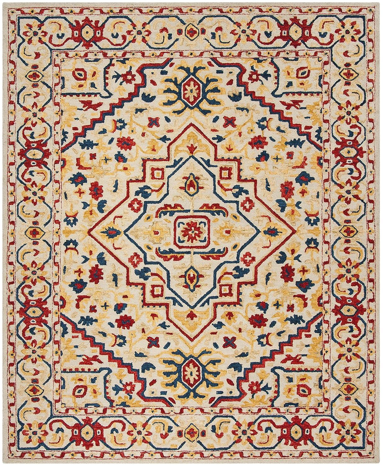 Aspen APN705 Hand Tufted Area Rug - Ivory/Multi - 8'x10' - Safavieh.