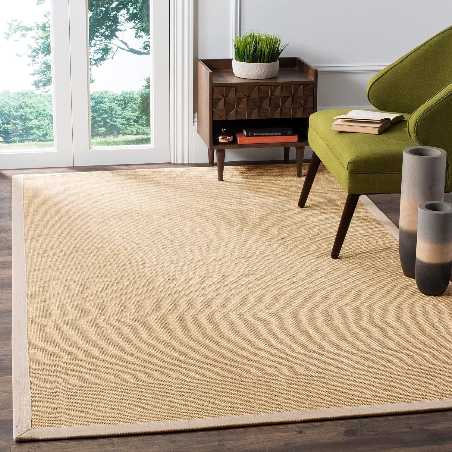 Natural Fiber NF441 Power Loomed Indoor Area Rug - Maize/Wheat - 6'x6' - Safavieh.