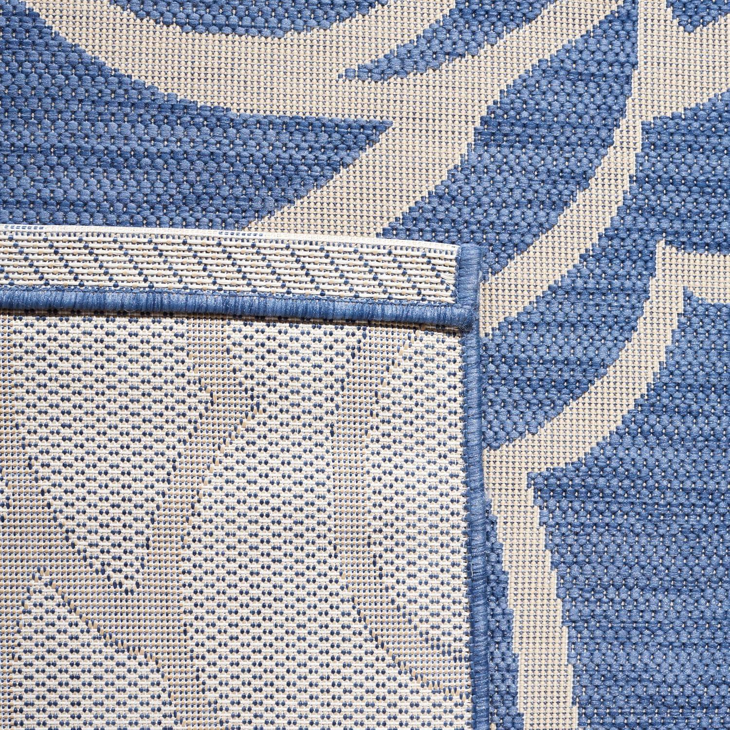 Courtyard CY5141 Power Loomed Indoor/Outdoor Area Rug - Blue/Beige - 8'9"x11'9" - Safavieh.