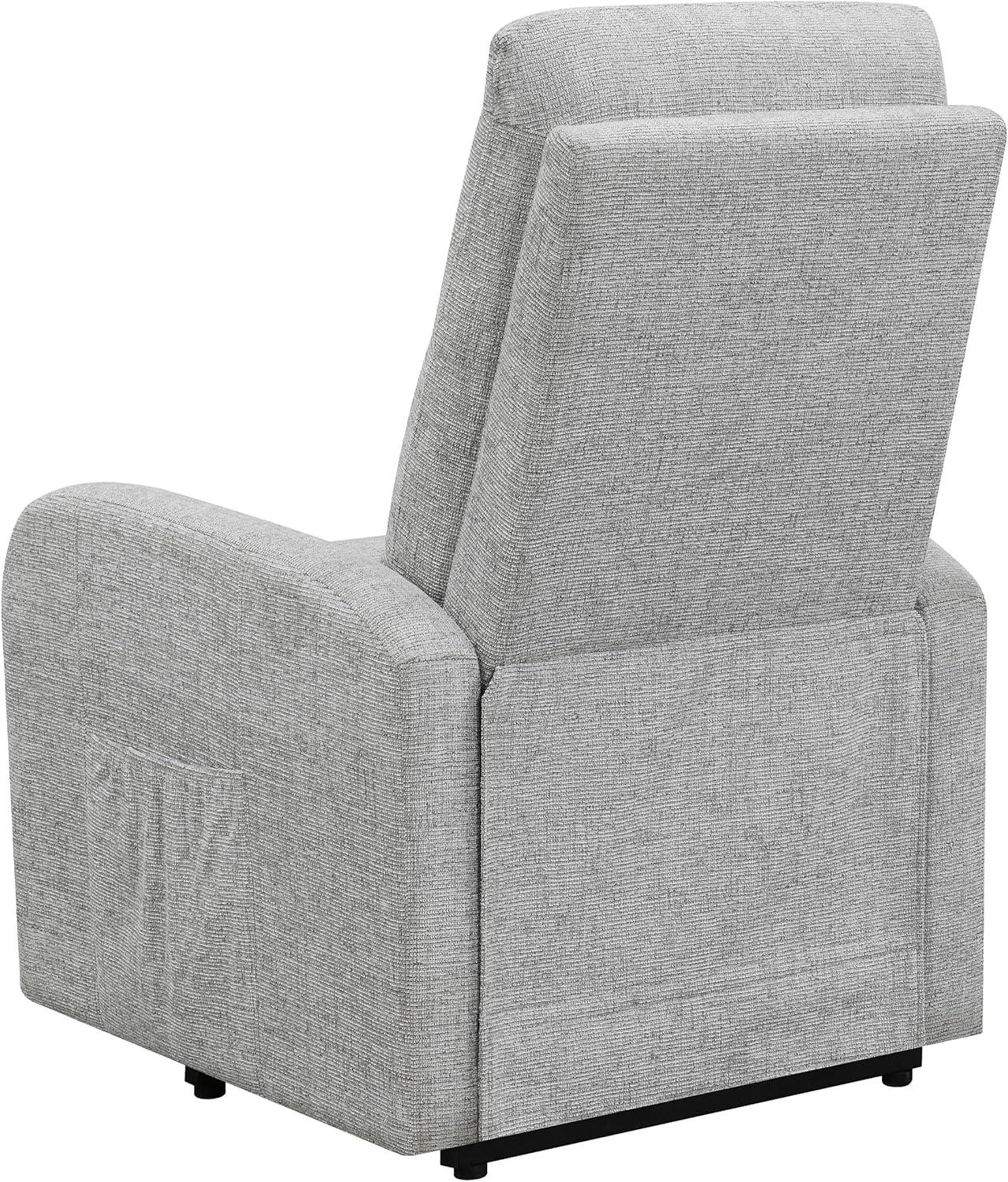Coaster Howie Tufted Fabric Upholstered Power Lift Recliner in Gray