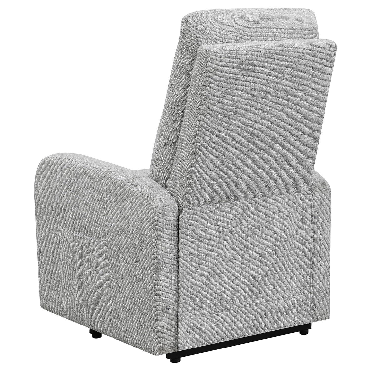 Coaster Howie Tufted Fabric Upholstered Power Lift Recliner in Gray
