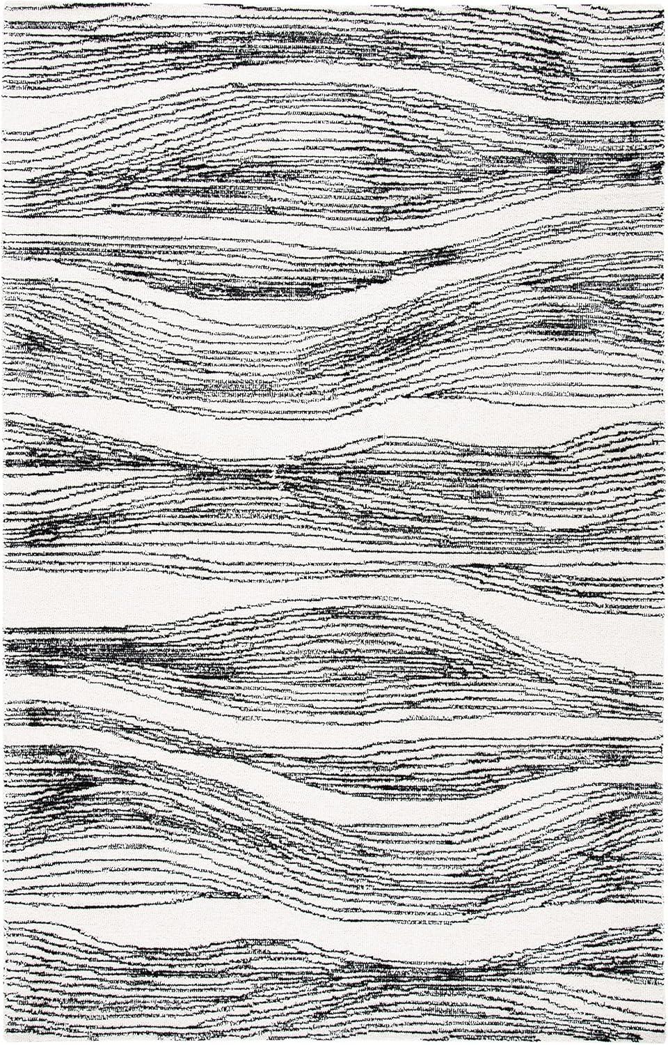 SAFAVIEH Metro Bridget Abstract Area Rug, Black/Ivory, 4' x 6'