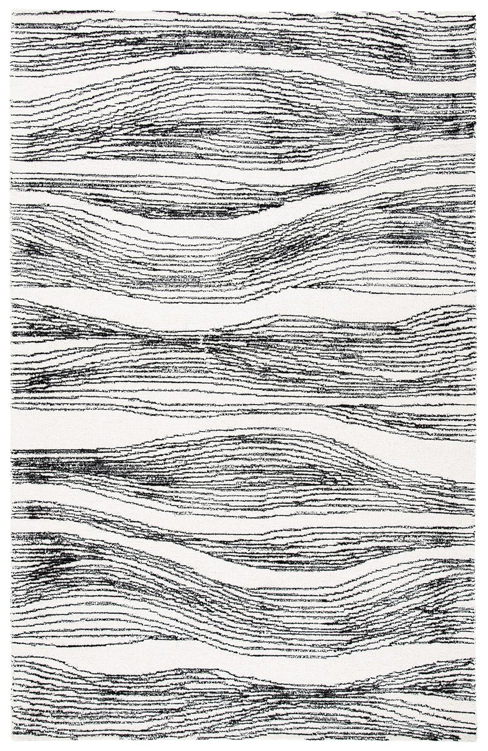 SAFAVIEH Metro Bridget Abstract Area Rug, Black/Ivory, 4' x 6'