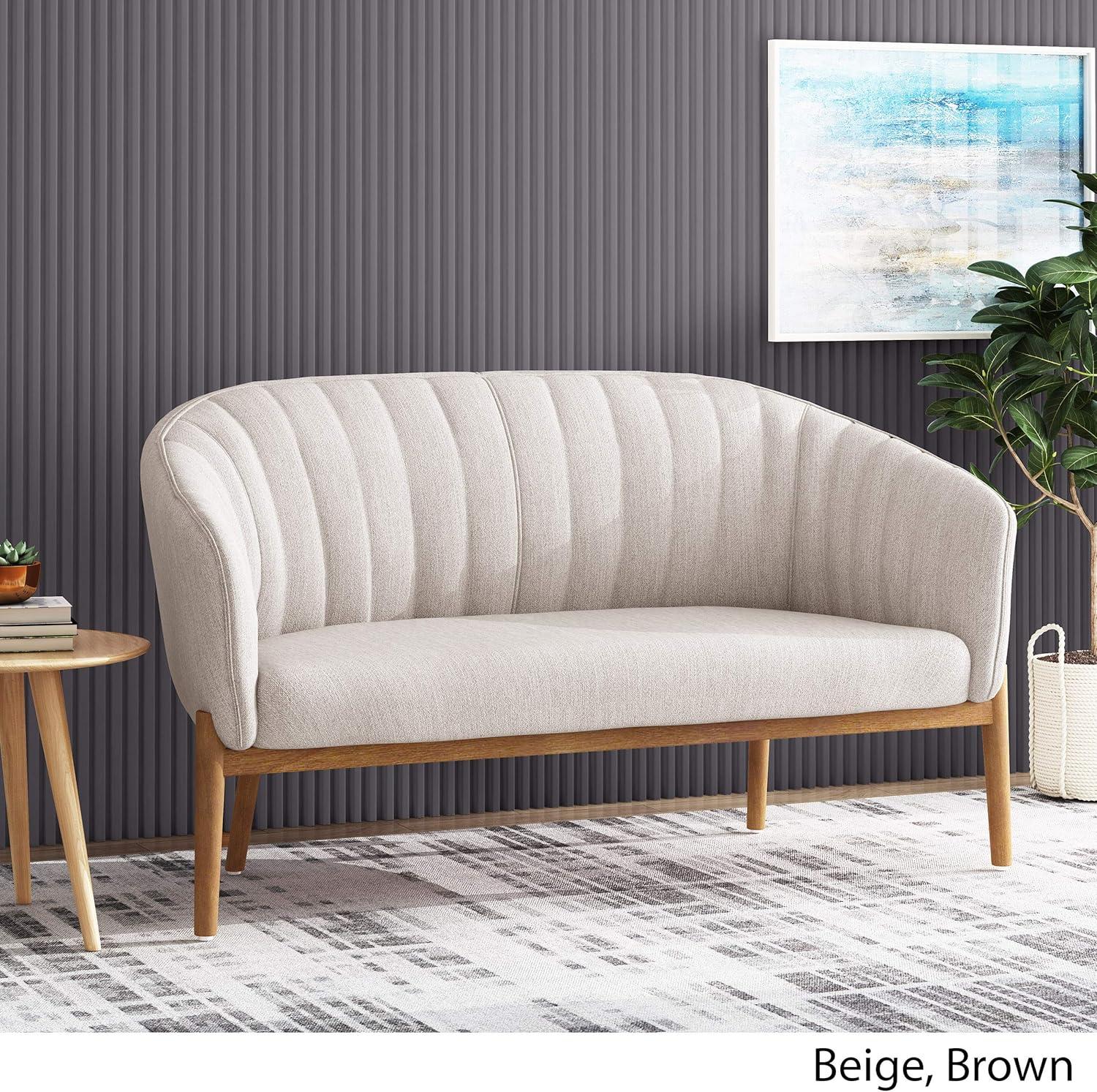 Galena Mid-Century Loveseat Beige - Christopher Knight Home