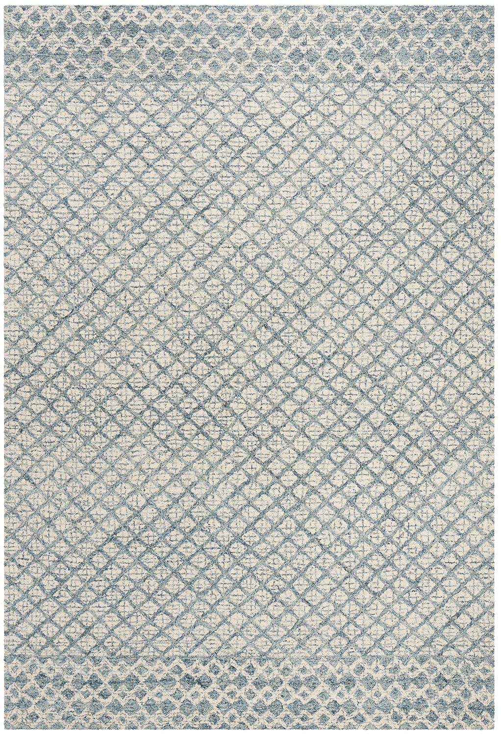 Abstract ABT203 Handmade Indoor Area Rug - Blue/Ivory - 8'x10' - Safavieh