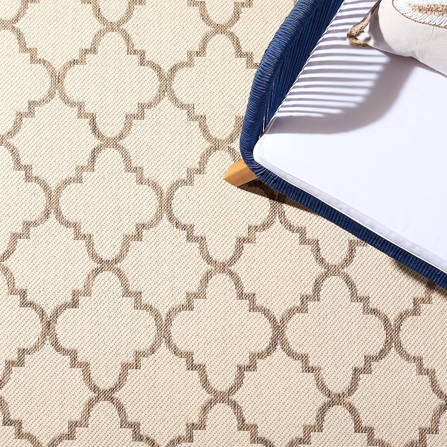 Beach House BHS121 Power Loomed Indoor/Outdoor Area Rug - Cream/Beige - 5'3"x7'6" - Safavieh