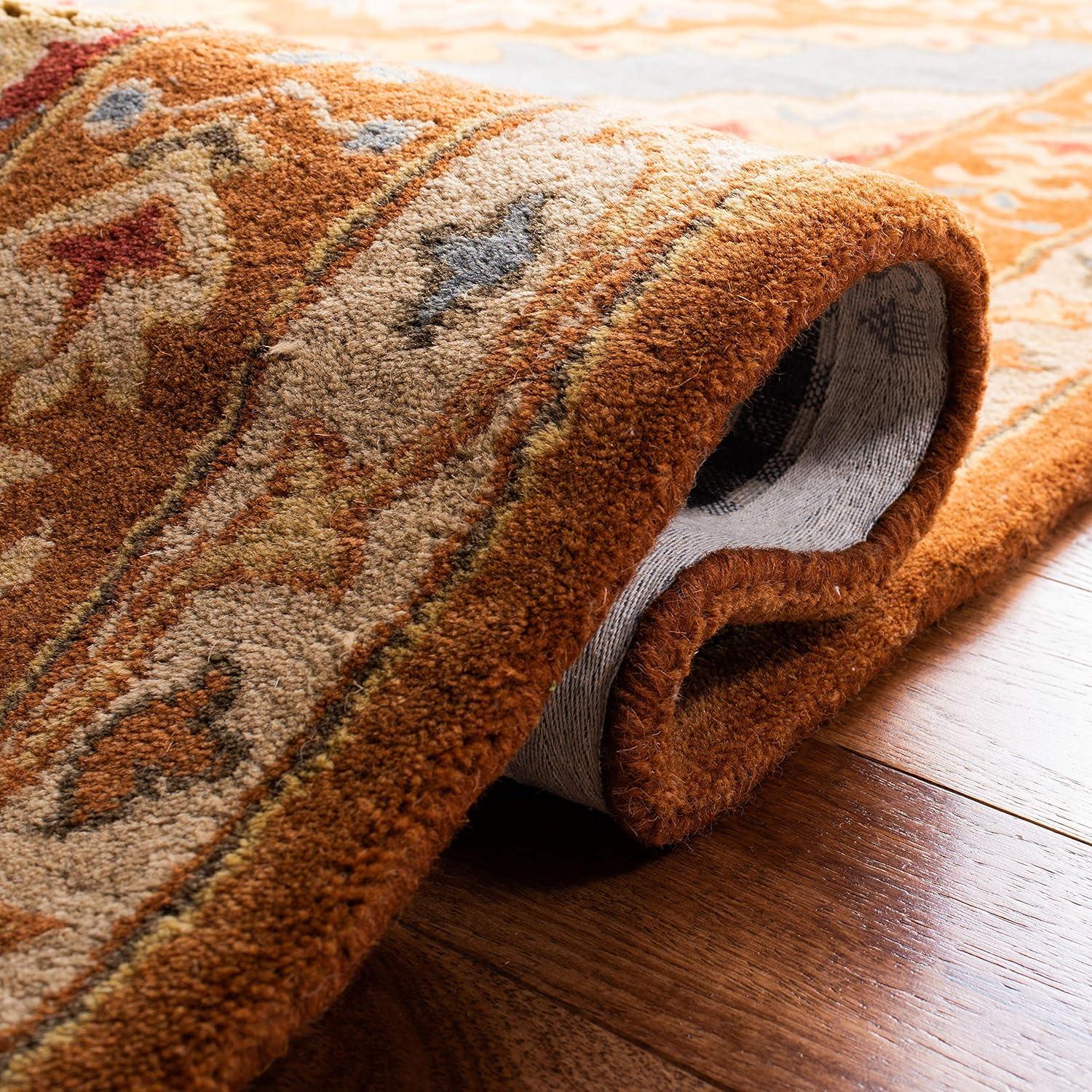 Heritage HG408 Handmade Area Rug - 5'x8' - Blue/Rust - Safavieh