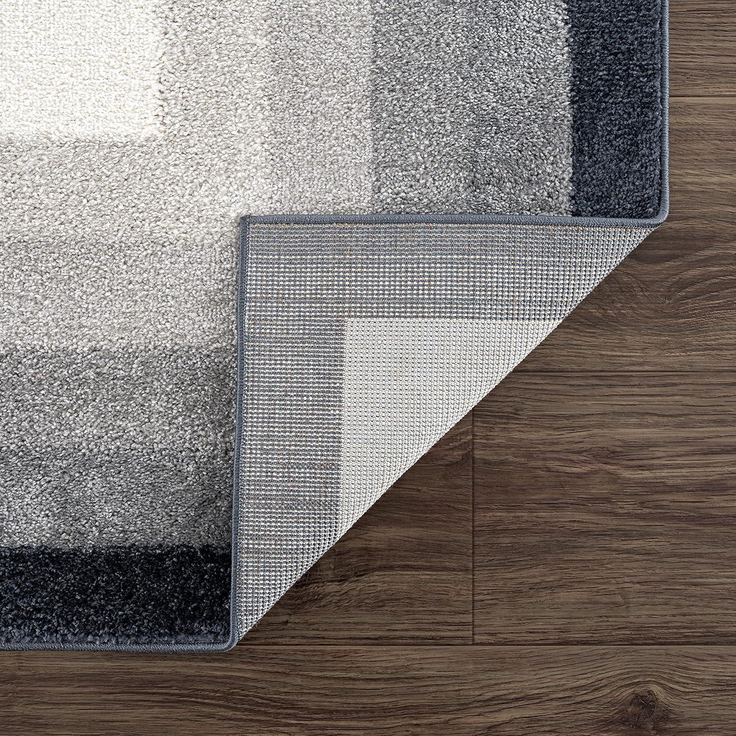 Abani Rugs Nuevo NUE180A Ivory Area Rug with Tonal Grey Border 7'9" x 10'2" - Cream
