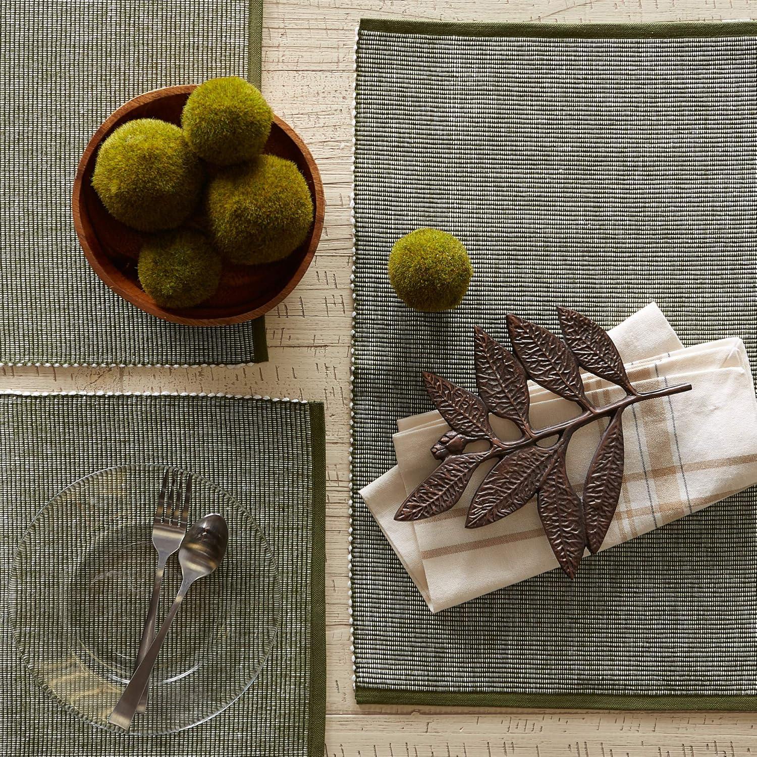 Sage & White 2-Tone Ribbed Placemat (Set of 6)