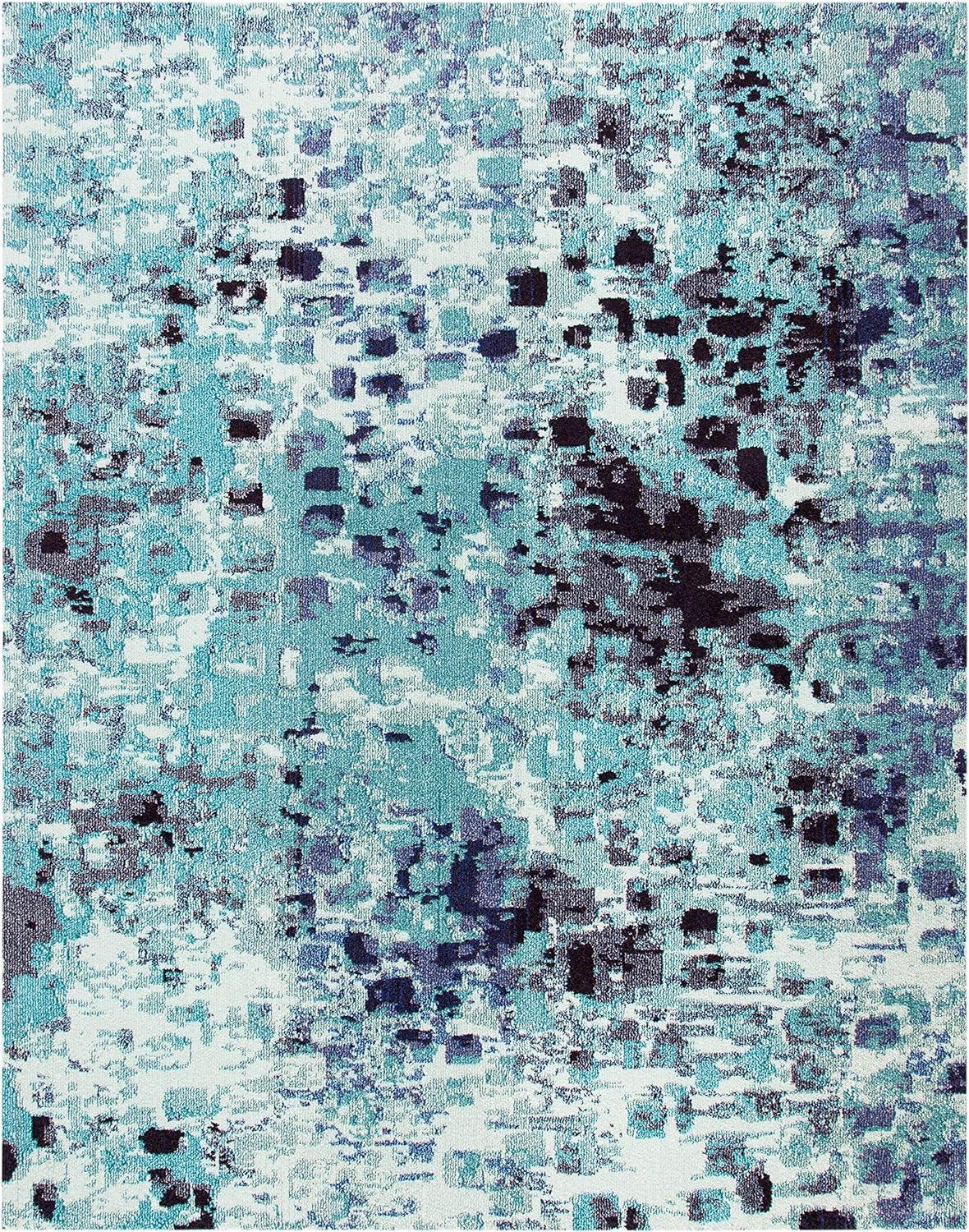 Madison MAD425 Power Loomed Indoor Area Rug - Turquoise/Navy - 8'x10' - Safavieh