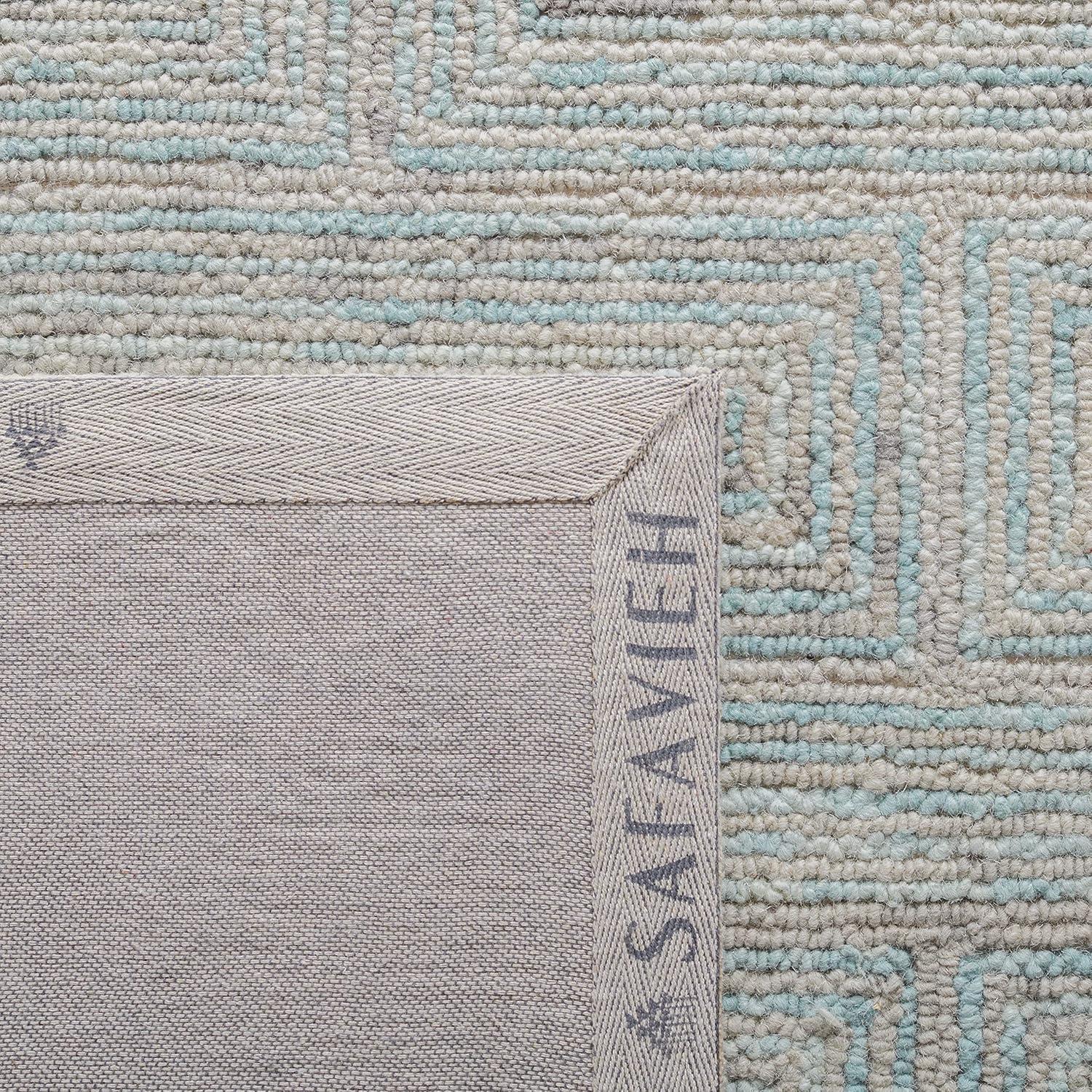 Ikat IKT101 Hand Tufted Area Rug - Teal/Grey - 6'x9' - Safavieh