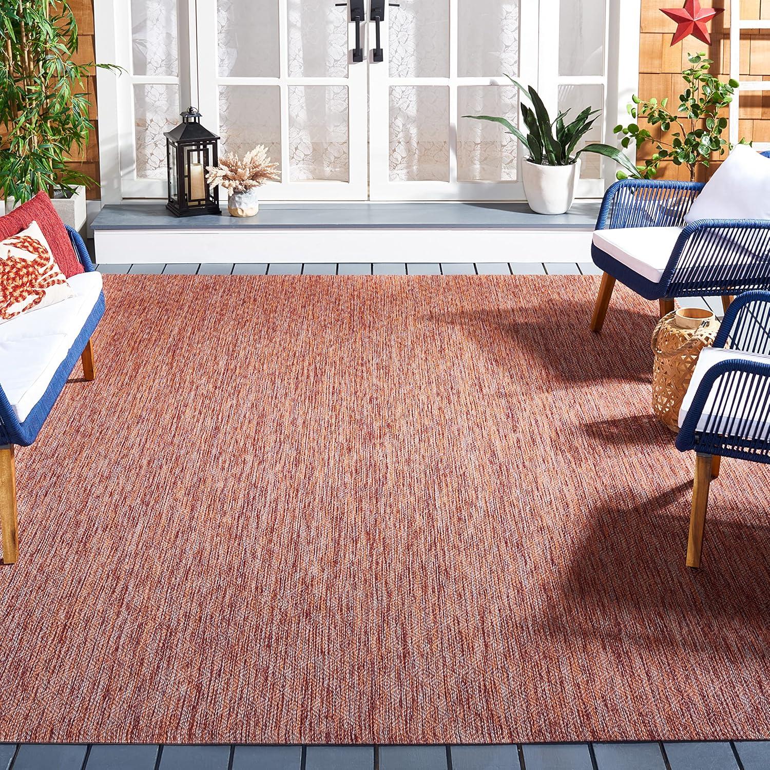 Courtyard CY8520 Power Loomed Indoor and Outdoor Area Rug - Red/Red - 6'7"x6'7" - Safavieh