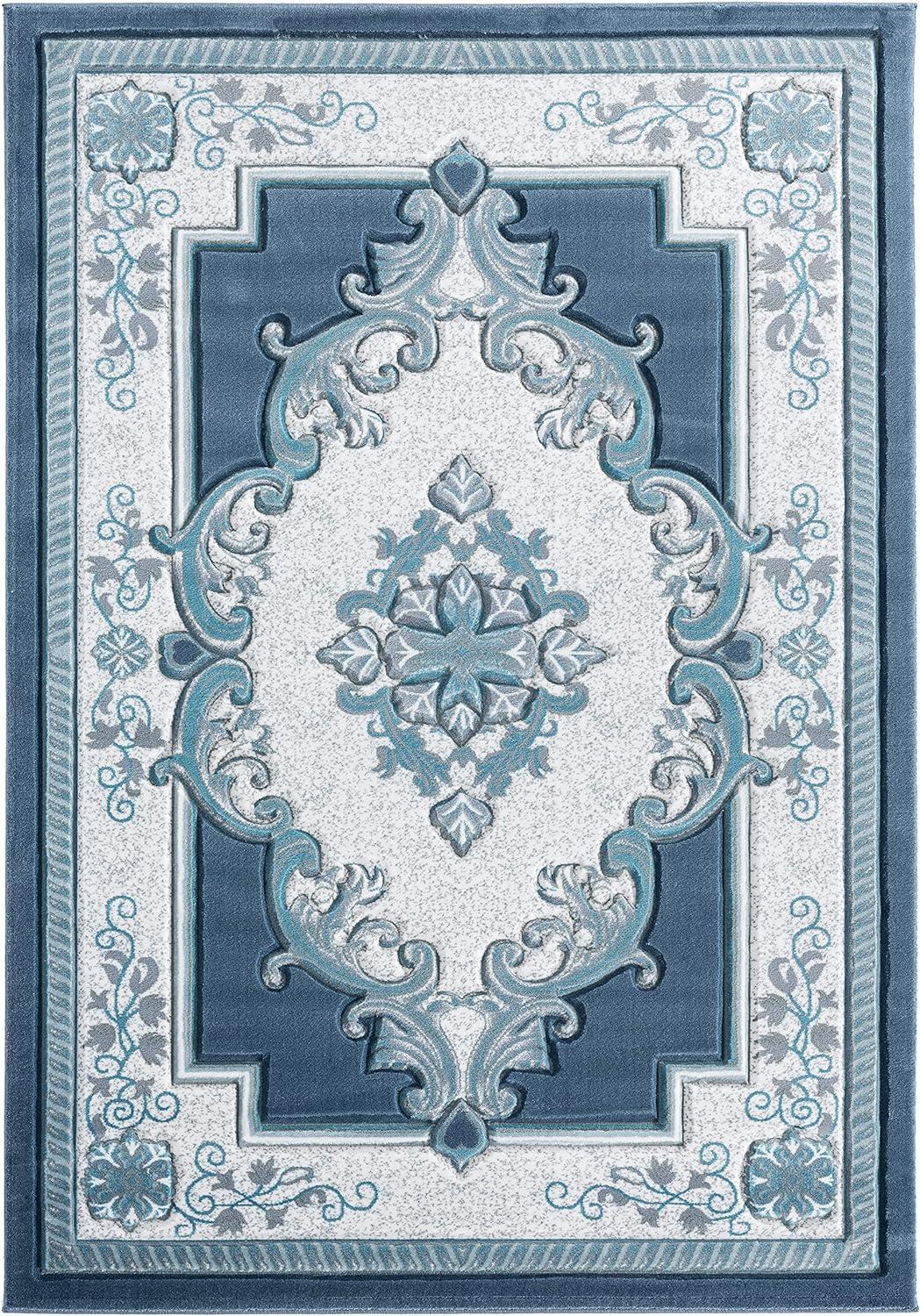 United Weavers Bristol Area Rug 2050 10560 Fallon Blue Curls Petals 2' 7" x  4' 2" Rectangle