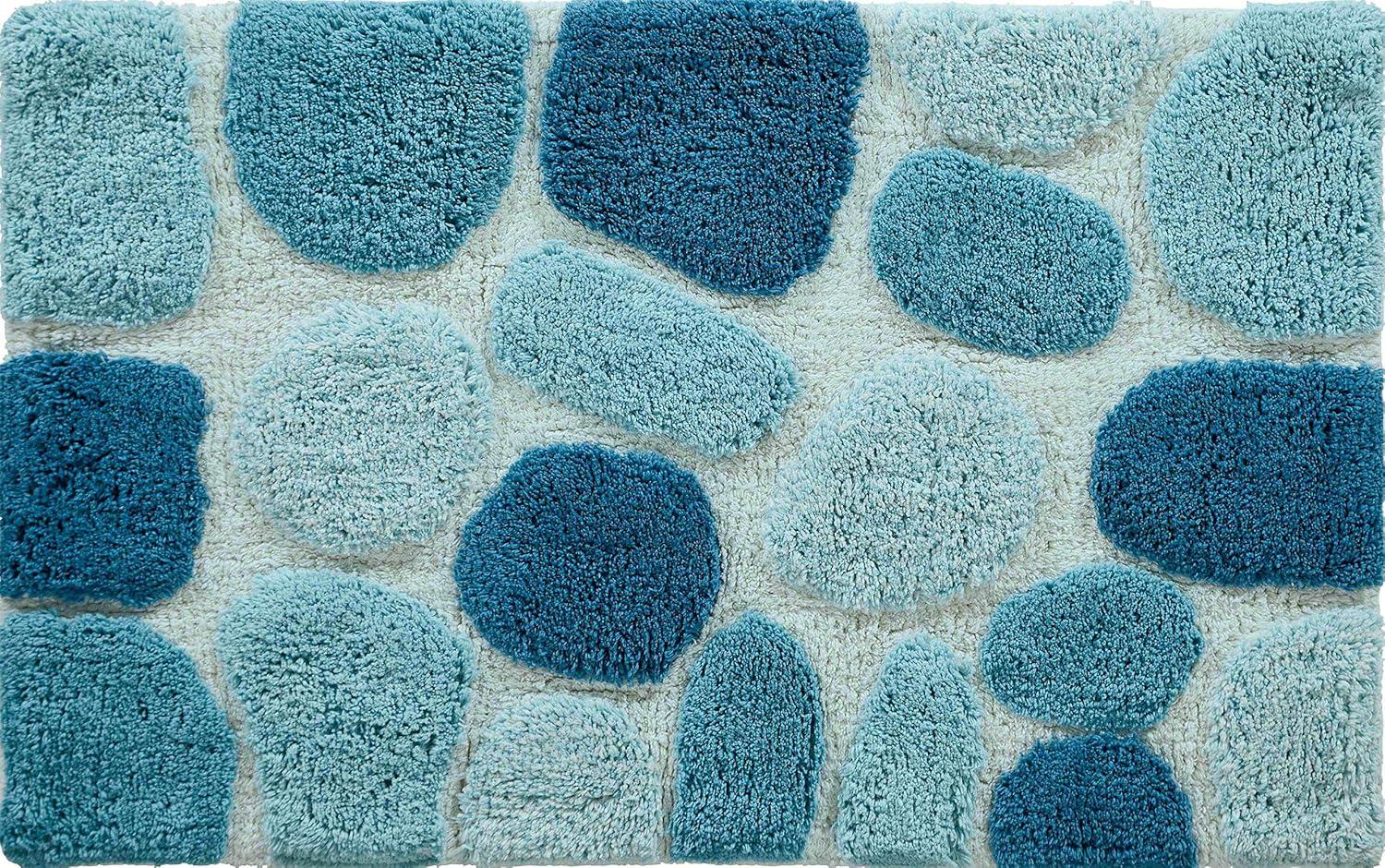 Chesapeake Pebbles 2 pc Arctic Blue Bath Rug Set (21"x34" & 24"x40")