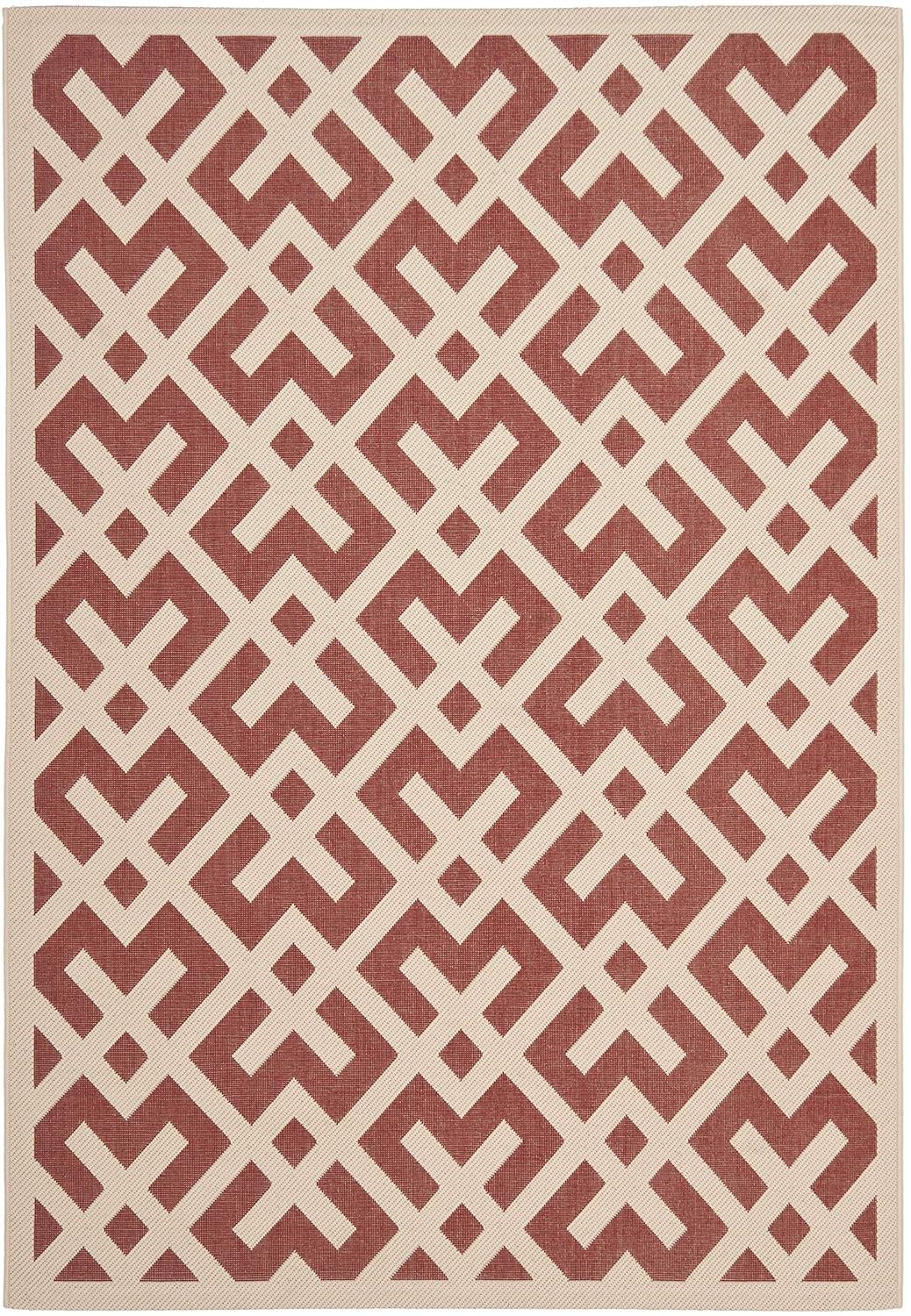 Safavieh COURTYARD, RED / BONE, 5'-3" X 7'-7", Area Rug, CY6915-238-5