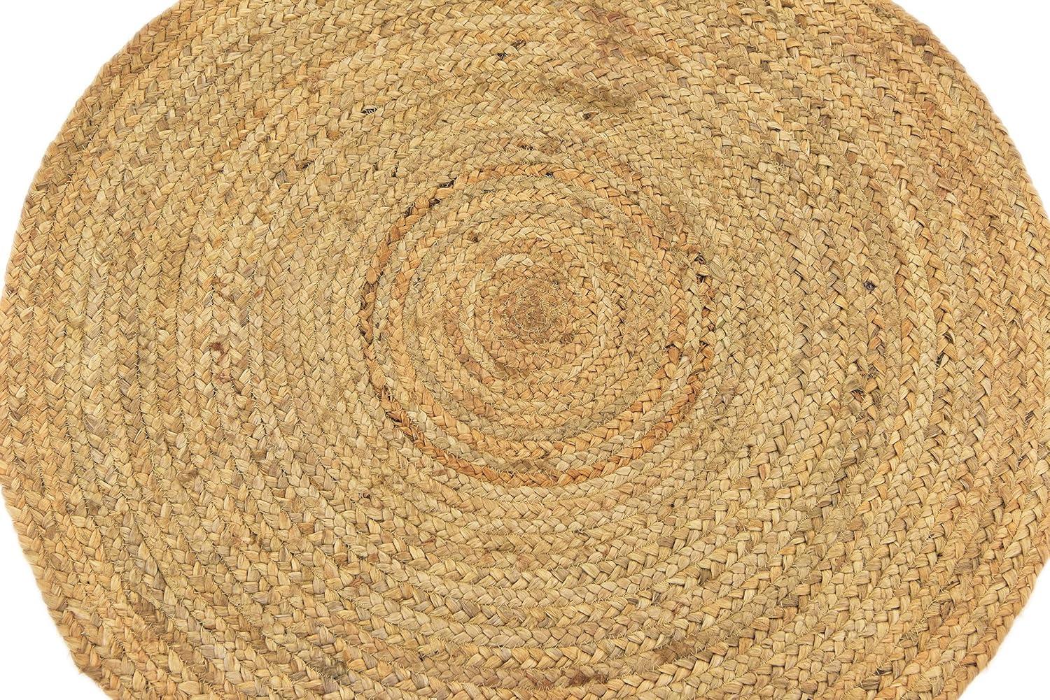 Unique Loom Braided Jute Dhaka Solid Indoor Braided Area Rug