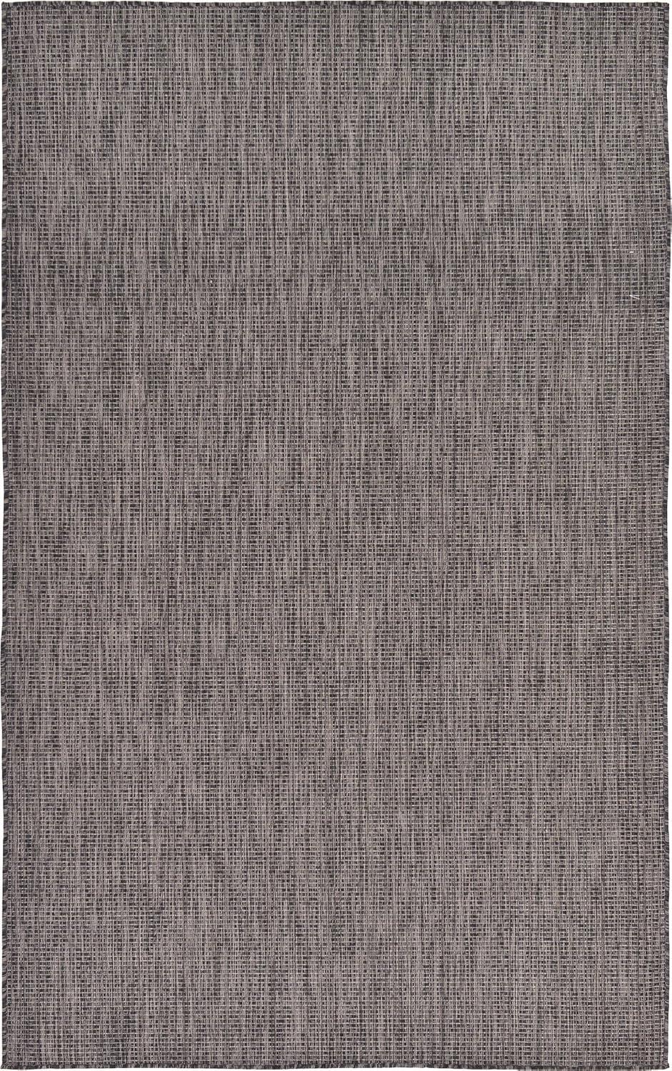 Unique Loom 5' 1 x 8' 0 Rectangle Indoor/Outdoor Solid Black Area Rug