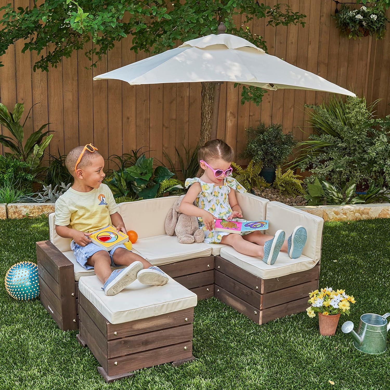 Kids 6 Piece Outdoor Table Or Chair and Chair Set