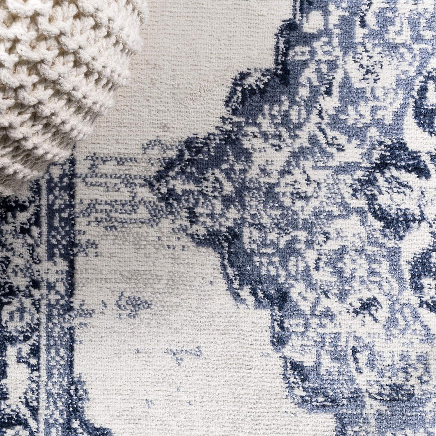 8'x10' Alhambra Ornate Medallion Modern Area Rug, Light Blue/Ivory - JONATHAN Y