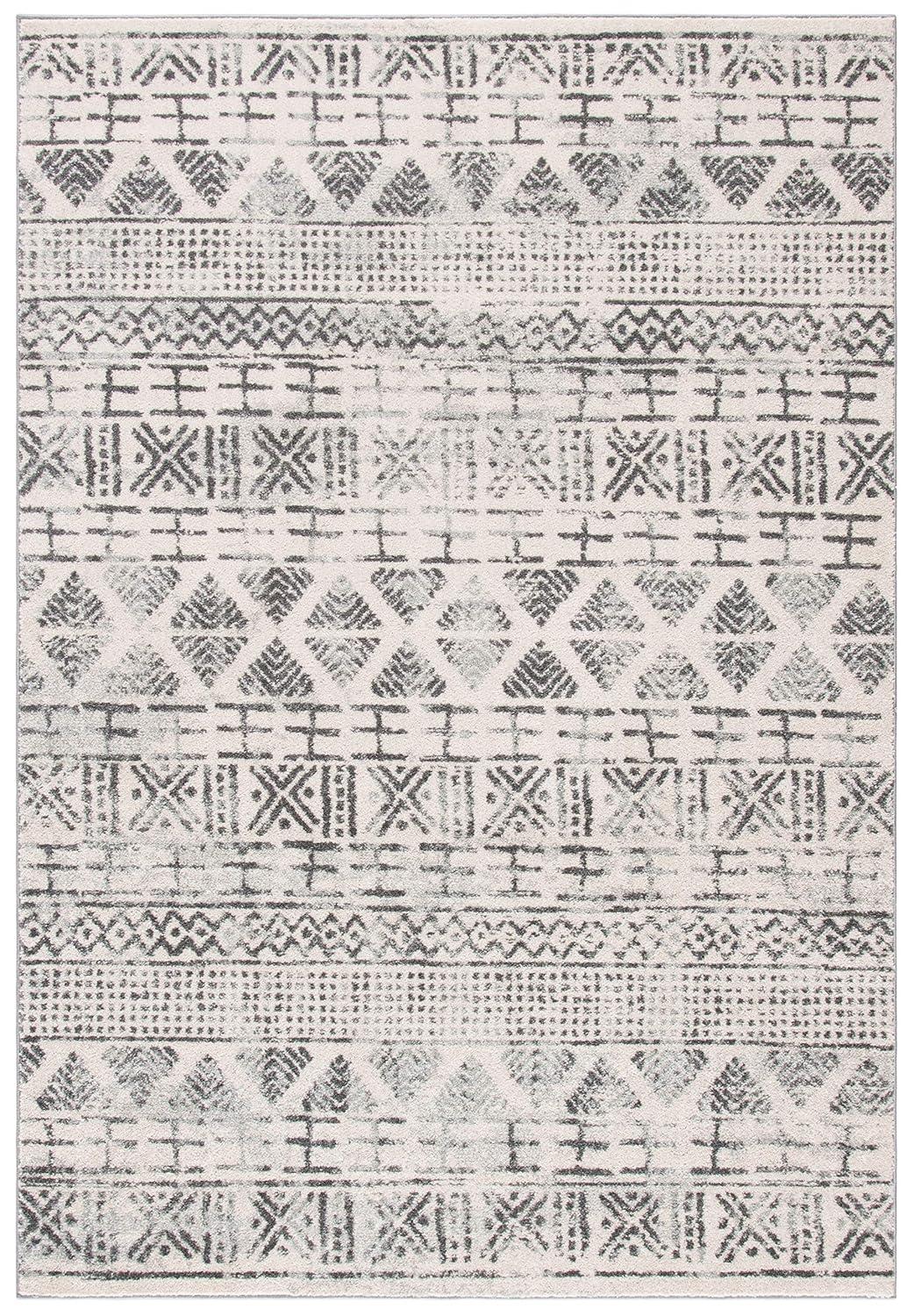 Mercer MRE413 Power Loomed Area Rug - Ivory/Grey - 8'9"x11'9" - Safavieh.