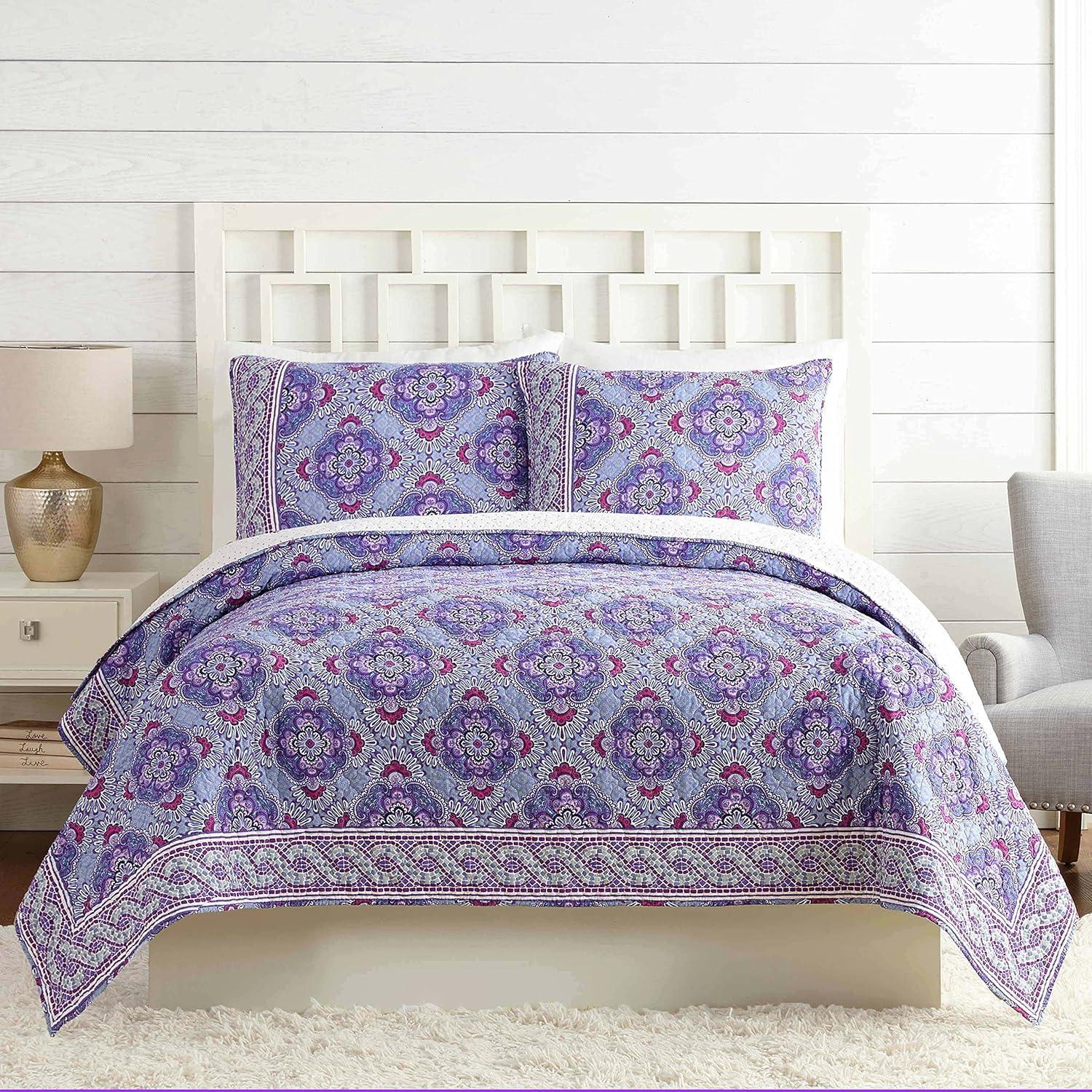 Purple Passion Cotton Standard Sham with Eclectic Print