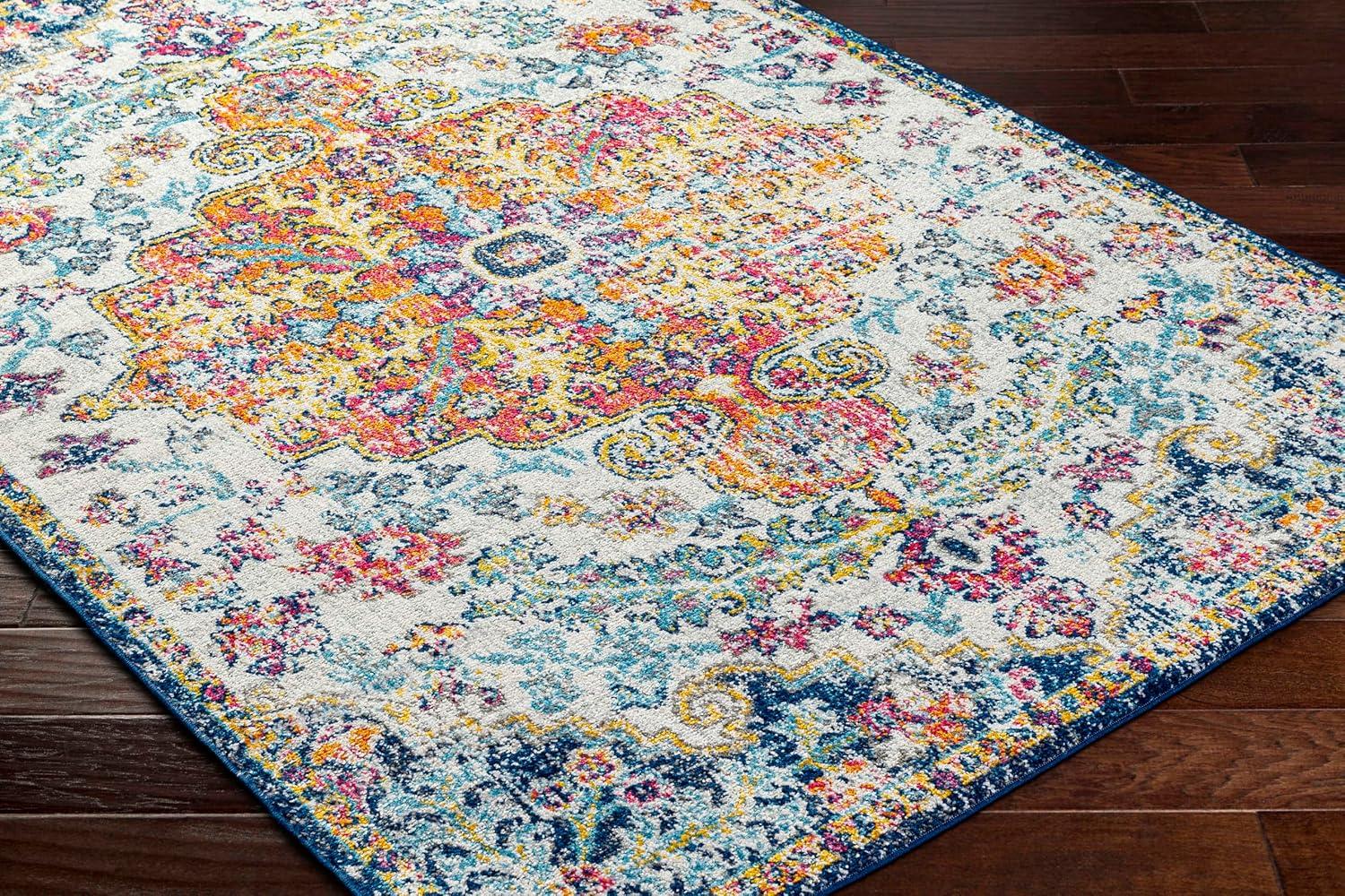 Livabliss 7'10"x10'3" Abby Traditional Rugs Aqua: Medium Pile, Stain & Fade-Resistant, Indoor Use