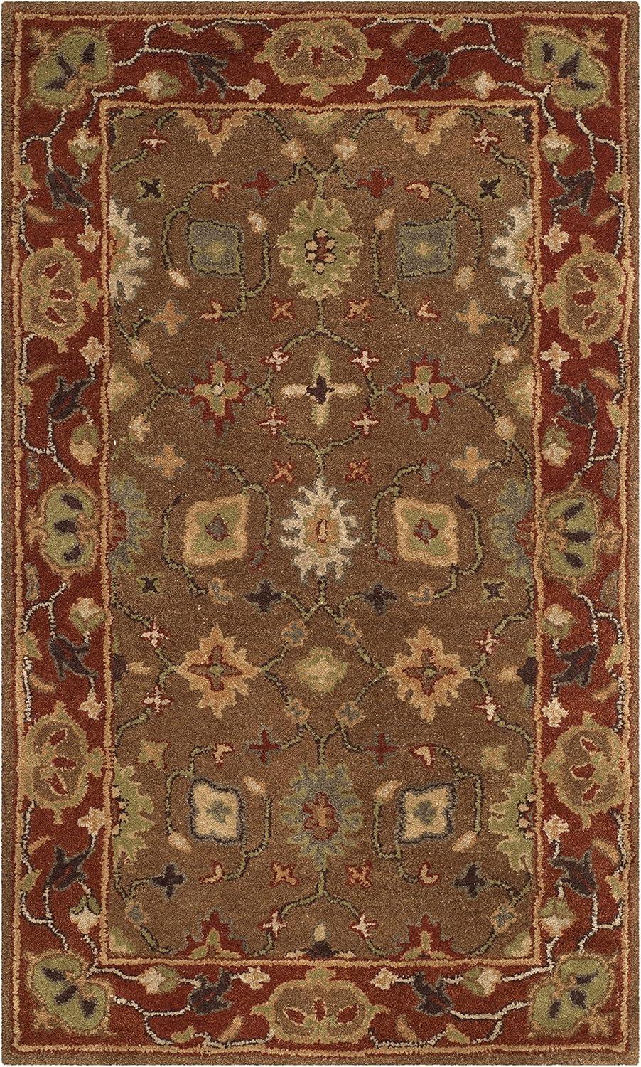 Heritage HG952 Hand Tufted Area Rug - Moss/Rust - 3'x5' - Safavieh.