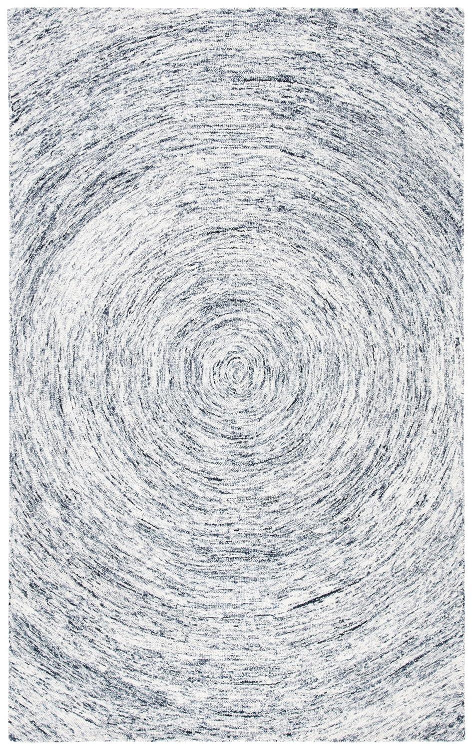 SAFAVIEH Ikat Collection Area Rug - 9' x 12', Silver & Grey, Handmade Wool, Ideal for High Traffic Areas in Living Room, Bedroom (IKT633G)