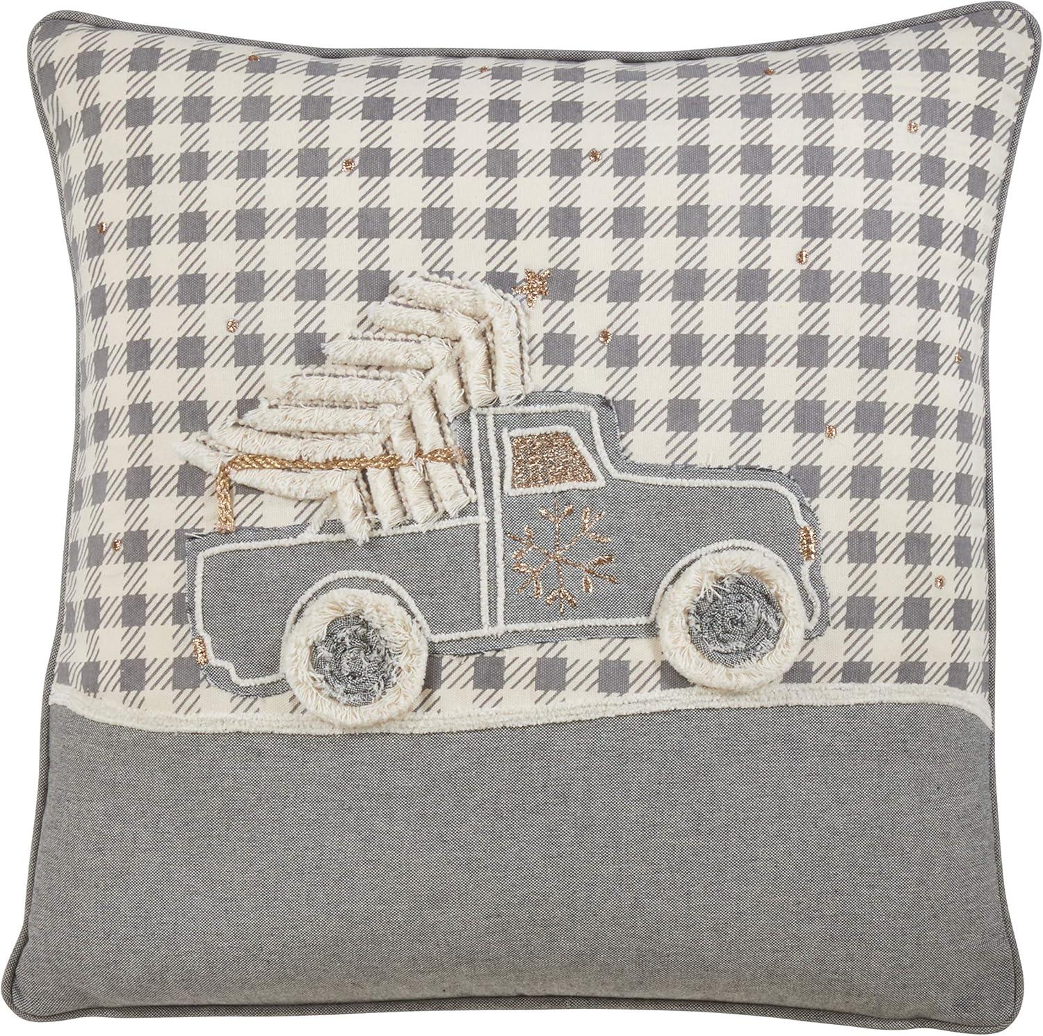 Plaid Cotton Throw Pillow