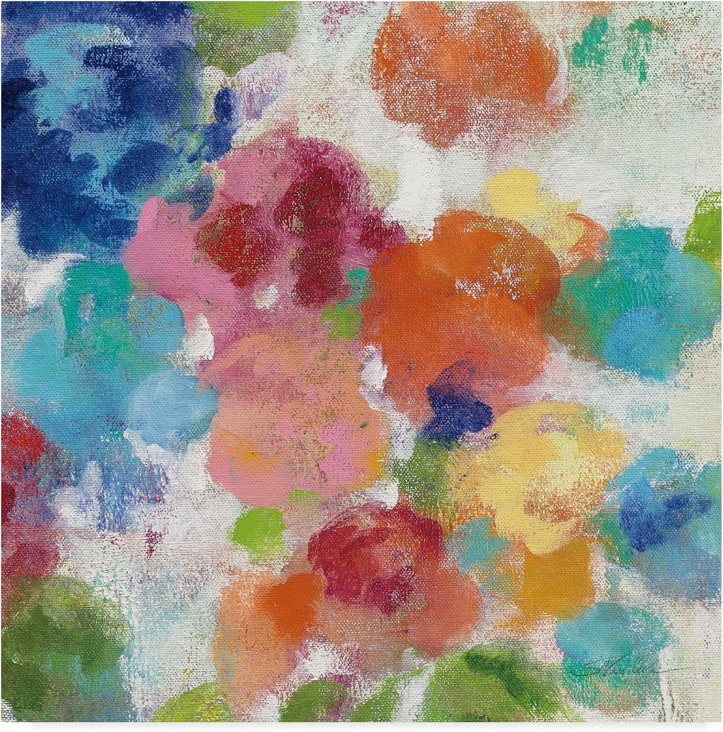 Vibrant Multicolor Floral Canvas Print, 24" x 24"