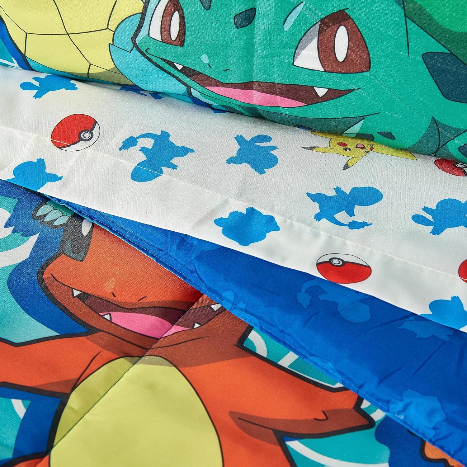 Pokemon "First Starters" Twin Bed in a Bag Bedding Set- Comes with Comforter, Pillowcases and Sheets