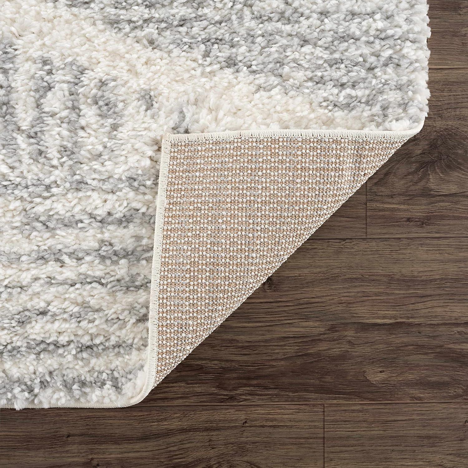 Gala Southwestern Shaggy Plush Grey/Beige/Cream Area Rug