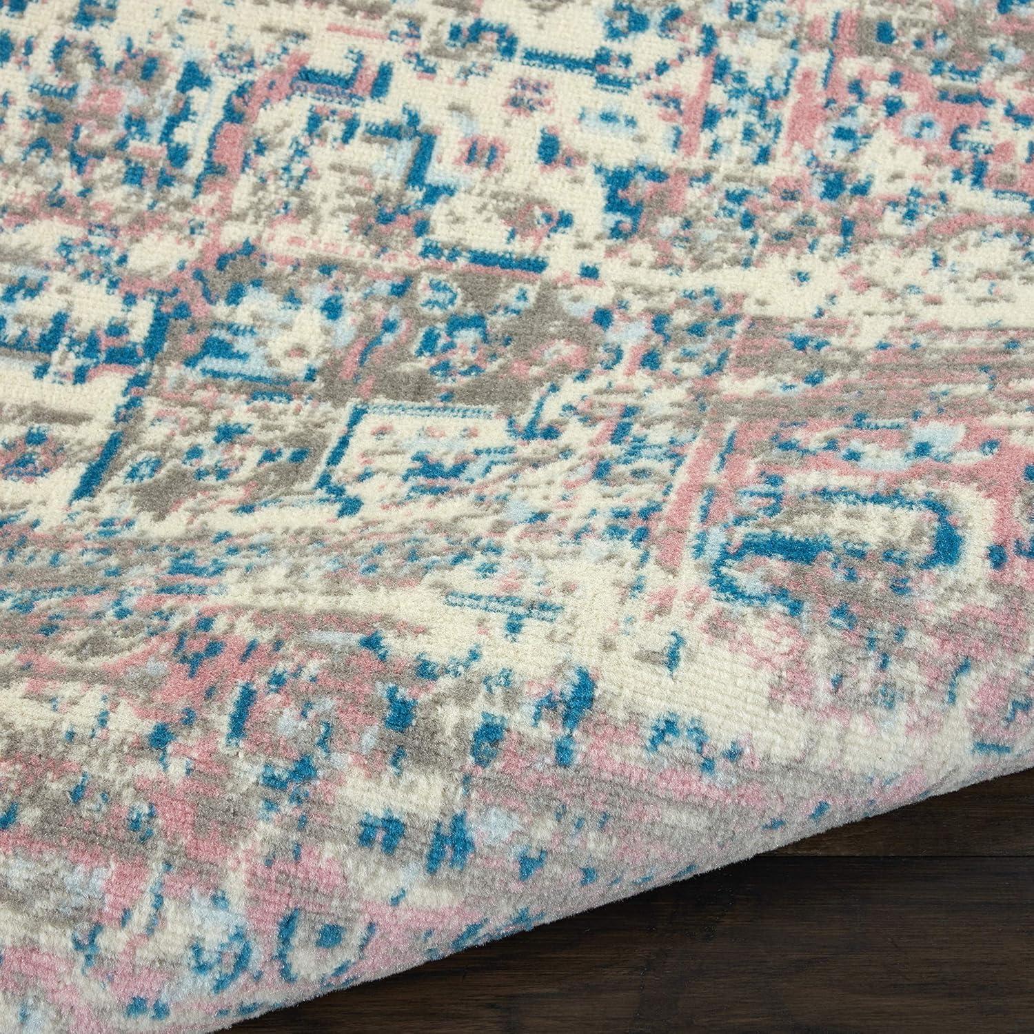 Nourison Grafix GRF14 Ivory/Pink Area Rug 7'10" x 9'10"
