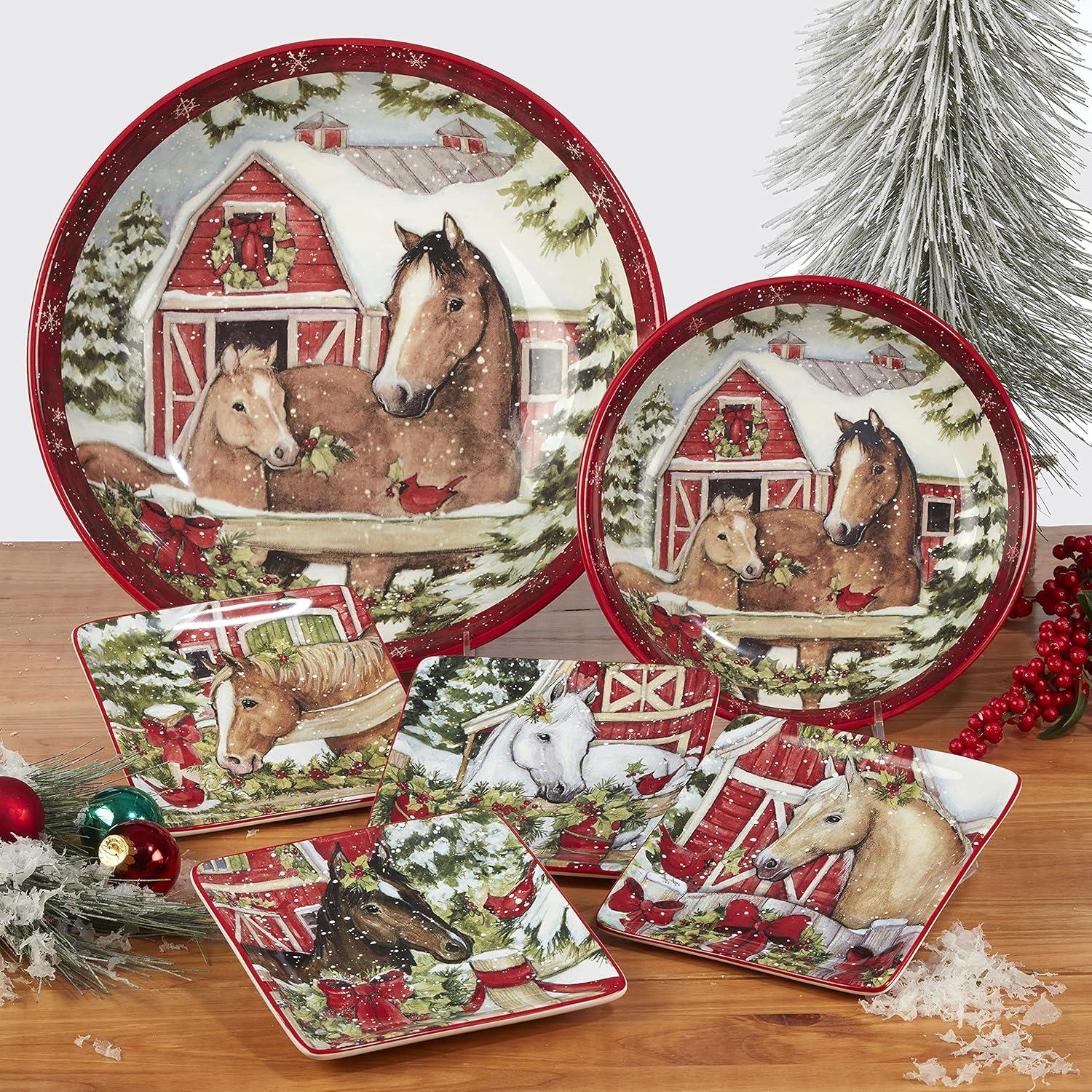 16pc Earthenware Homestead Christmas Dinnerware Set - Certified International