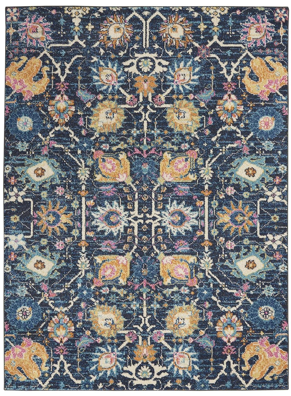 Nourison Passion Bohemian Indoor Rug Navy 5'3" x 7'3"