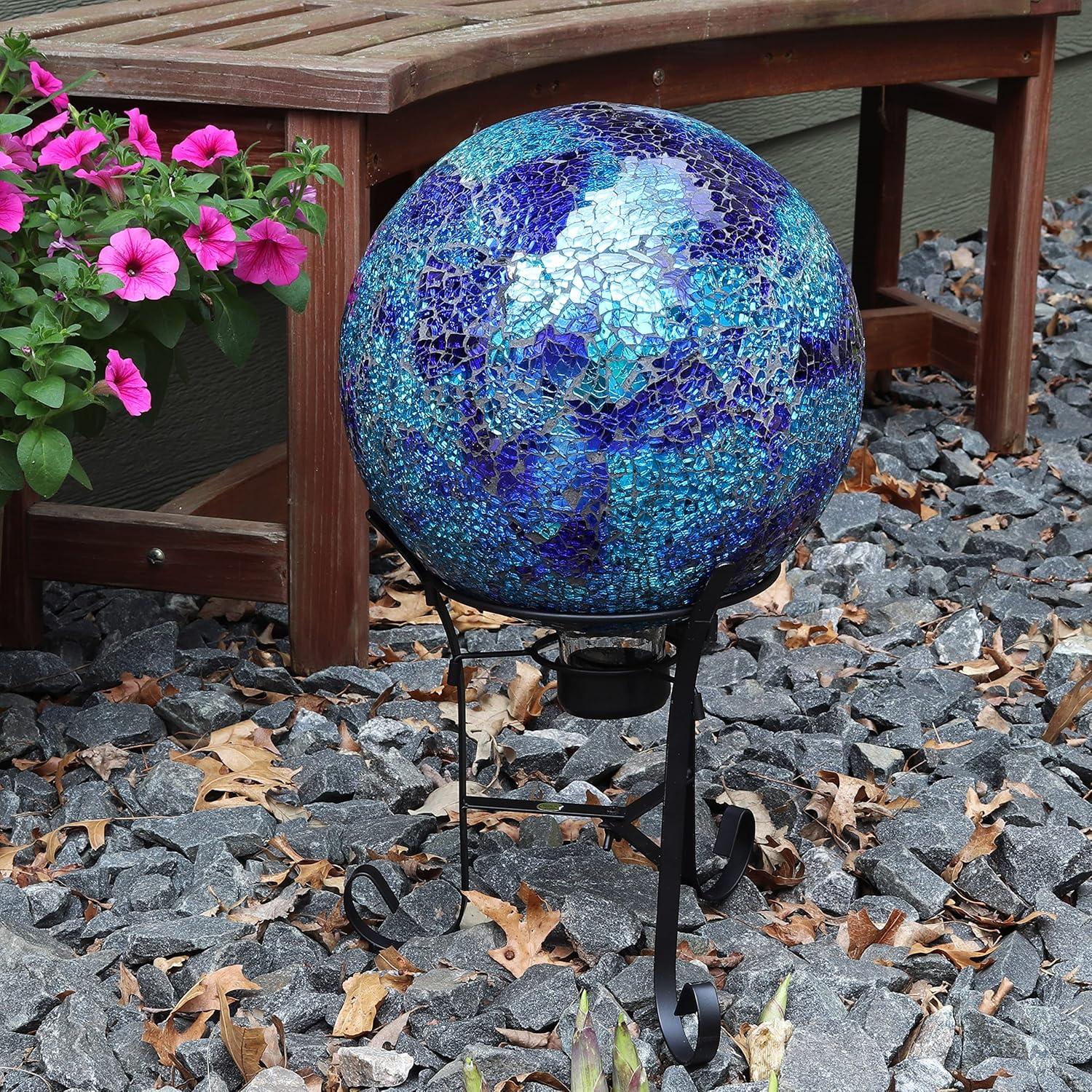 Jaqulyn Deep Ocean 10" Glass Outdoor Gazing Globe