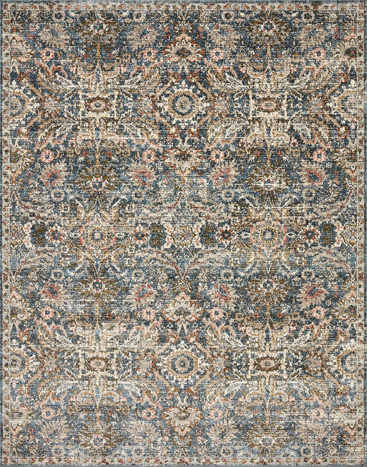 Loloi II Saban SAB-04 Oriental Blue / Sand Area Rug 5'-3" x 5'-3" Round