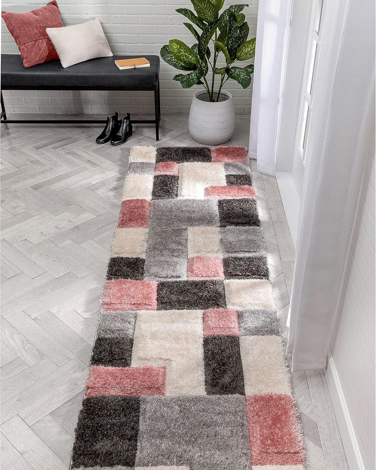 San Francisco Geometric Blush/Cream/Black Area Rug