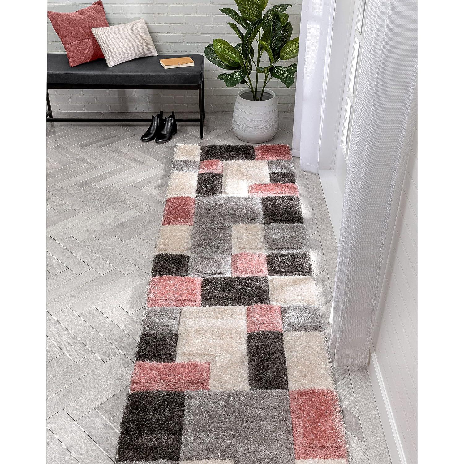 Cobina Geometric Blush/Cream/Black Area Rug