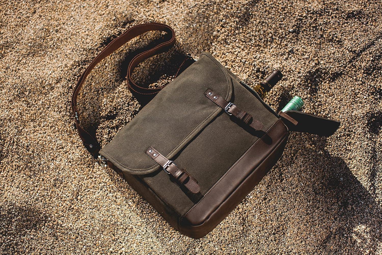 ONIVA™ Adventure Wine Tote Bag - 2 Bottle Wine Bag with Wine Glasses and Mini Table