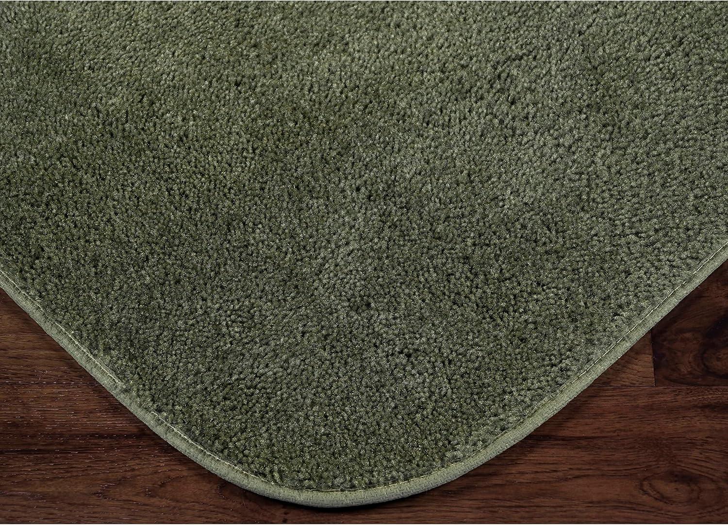 2pc Traditional Nylon Washable Bathroom Rug Set Deep Fern - Garland Rug: Latex Backed, Tufted, Machine Made Bath Mats Set