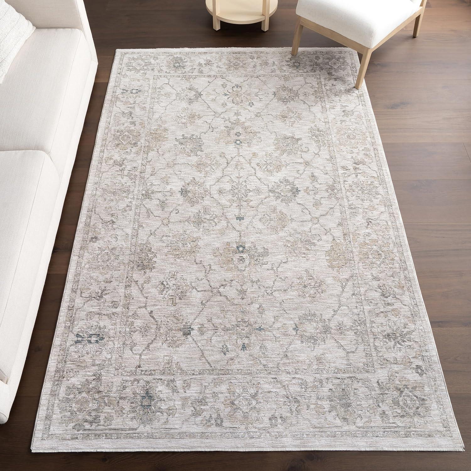 Georgianna Gray Medallion Synthetic Indoor Area Rug