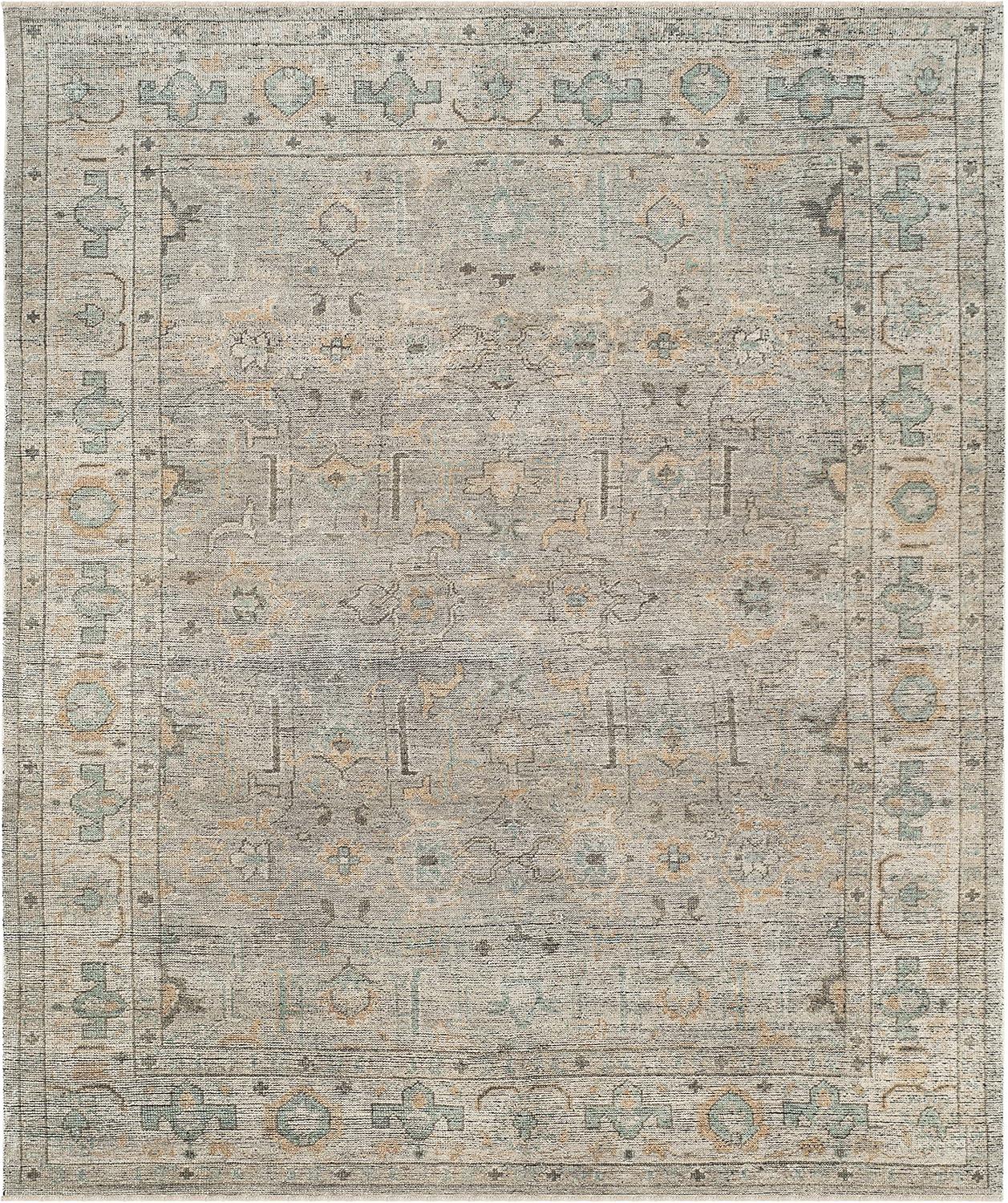 Izmir Hand-Knotted Blue Wool 10' x 14' Area Rug